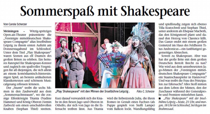 Play Shakespeare in Meiningen